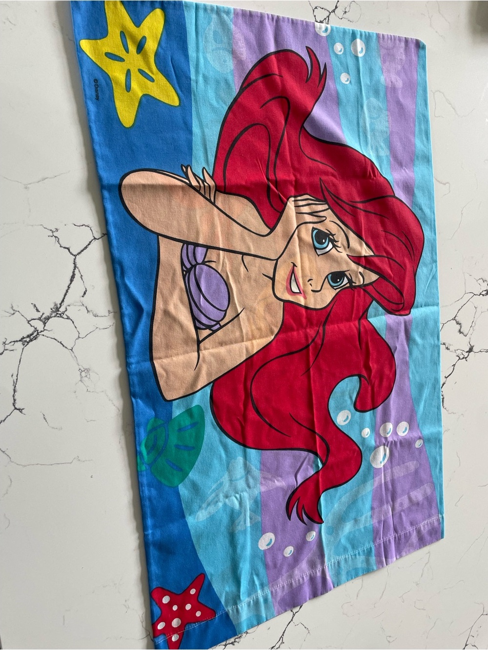 Vintage 1990s Disney The Little Mermaid standard pillowcase